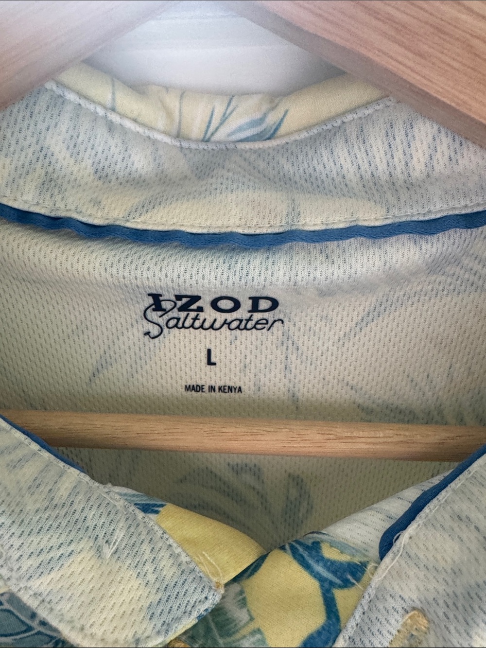 NWT IZOD Saltwater Tropical Print Polo Shirt Men’s Size L UPF 30 Wicking - Picture 4 of 8